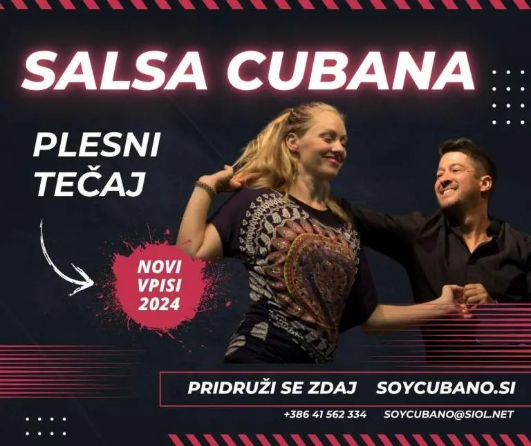"Instruktorja plesa med tečajem salsa cubana v plesnem klubu - novi vpisi za leto 2024. Pridruži se zdaj na soycubano.si"