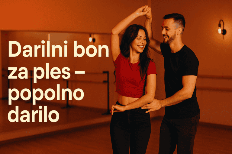 "darilni boni"Par v plesni dvorani pleše salso – darilni bon za ples Soy Cubano