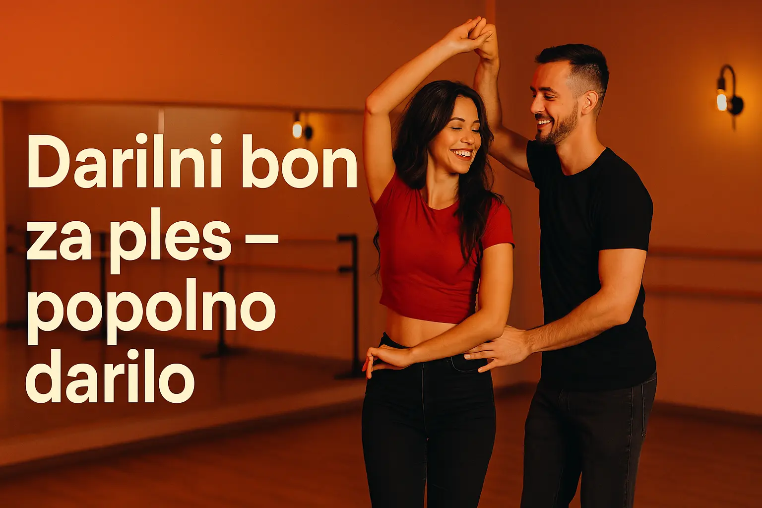 "darilni boni"Par v plesni dvorani pleše salso – darilni bon za ples Soy Cubano
