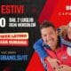 Corso estivo di ballo a Capodistria: inizia l “estate con l” energia della salsa e della musica latino americana! 2 Insegnante cubano e partner sorridono mentre promuovono il corso estivo di danza a Capodistria, con orari evidenziati per salsa cubana e power latino.