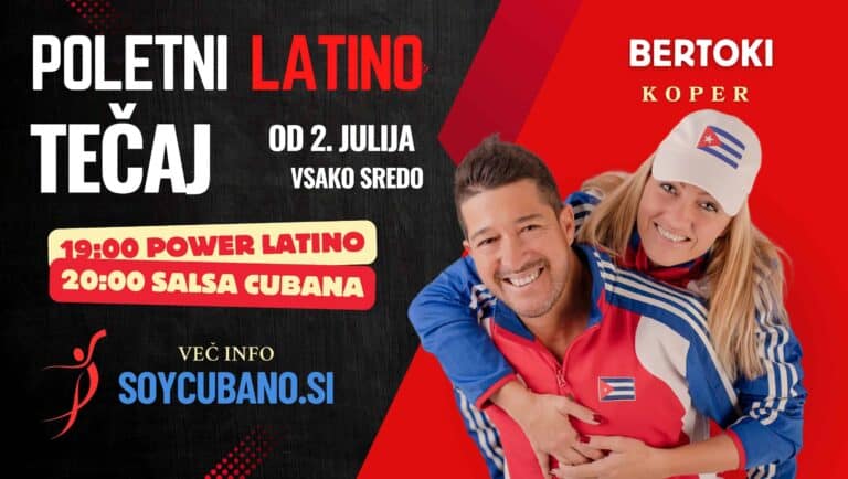 Udeleženci kubanske salse na Poletnem Latino tečaju v Bertokih 2025